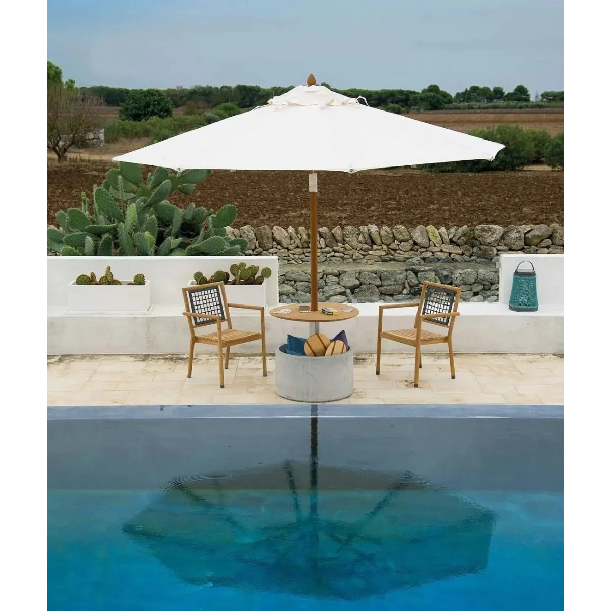 Runder Sonnenschirm Ø 350 cm Lipari in Kaffeefarben – Unopiù