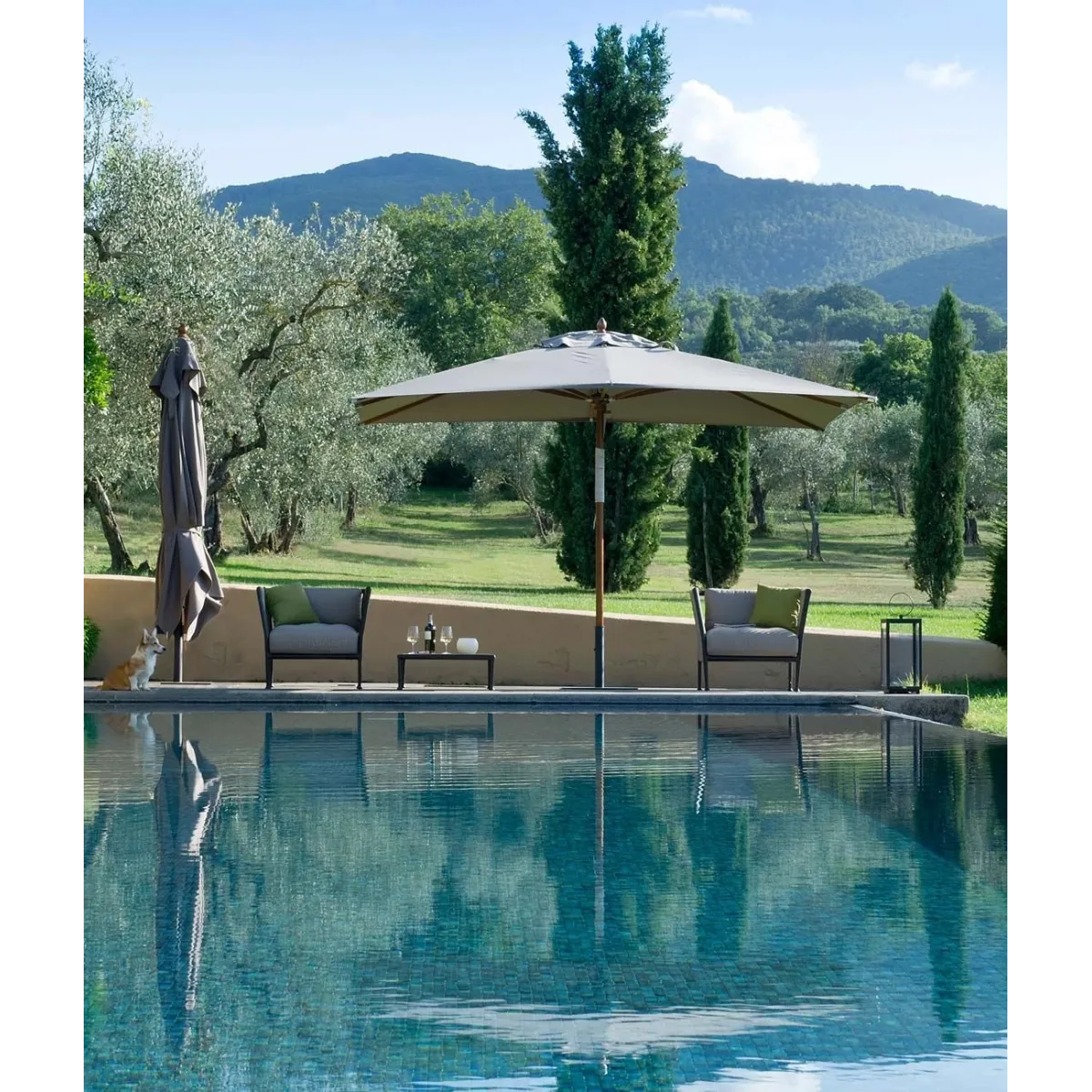 Ombrello rettangolare 300x400 cm Lipari Unopiù Grigio Perla