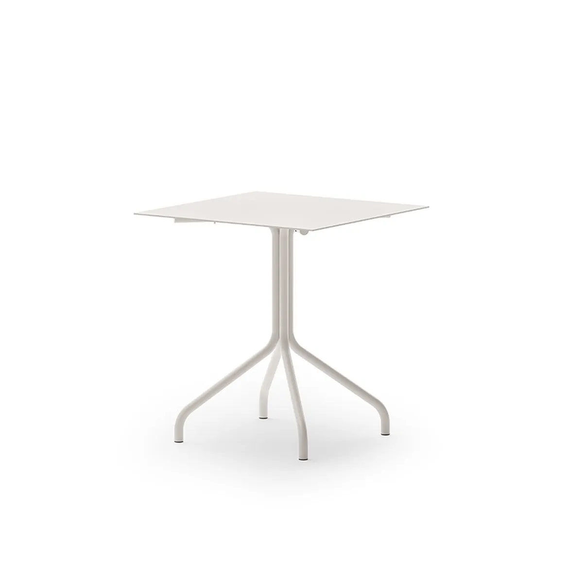 Stylish Square Aluminium Salò Table by Unopiù - Sand-Coloured Frame