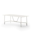 Salò rectangular table aluminium 203 cm by Unopiù, sand-coloured tubular aluminium frame