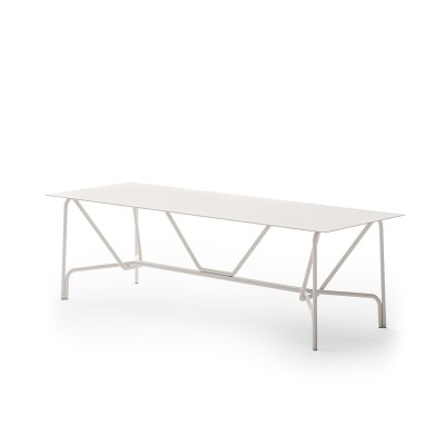 Tavolo Salò rettangolare Unopiù in alluminio 279 cm color sabbia