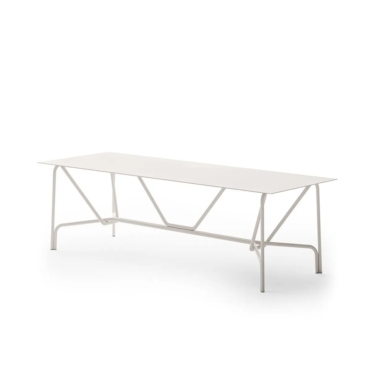 Rechteckiger Aluminiumtisch 279 cm Salò von Unopiù in Sandfarbe