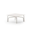 Square coffee table aluminium Salò by Unopiù, sand-coloured tubular aluminium frame