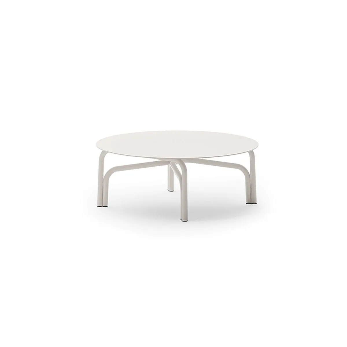 Table basse ronde Salò en aluminium sable - Unopiù