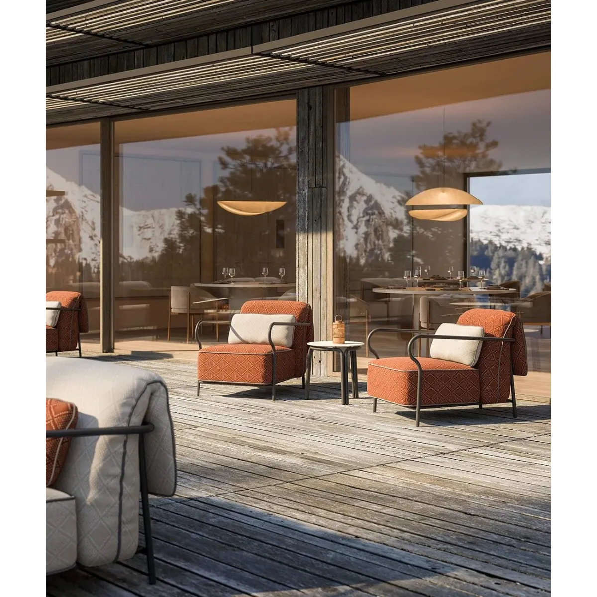 Salò Round Coffee Table - Sand-Coloured Aluminium by Unopiù