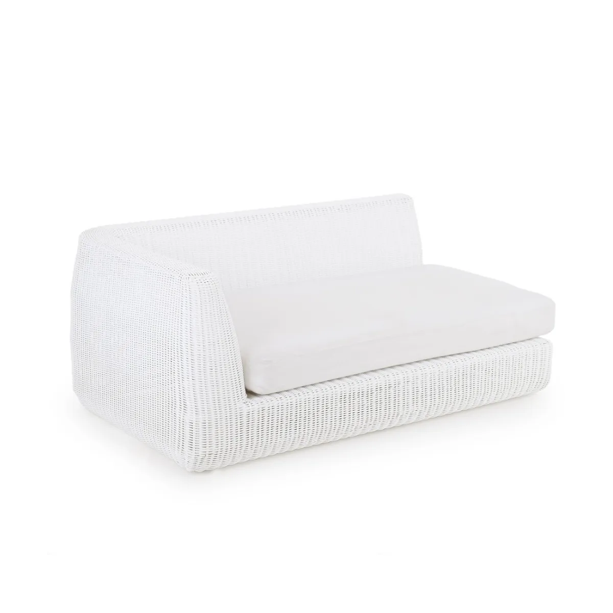 Unopiù end module with cushion right Agorà made of Waprolace, white