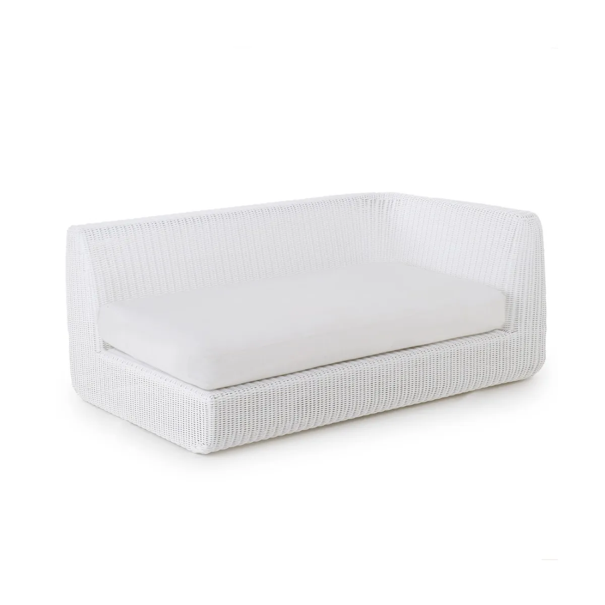 Module d'extrémité gauche avec coussin Agorà de Waprolace de Unopiù blanc