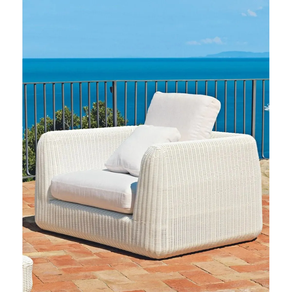 Sessel Agorà aus WaProLace in tropical brown ohne Kissen - Komfort in Weiss