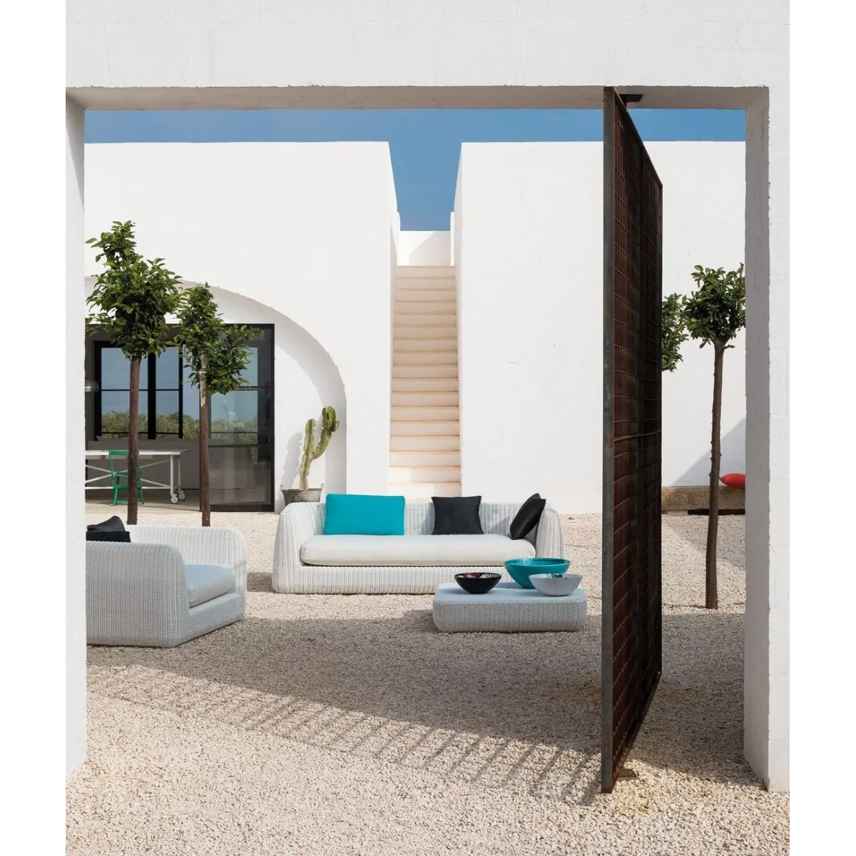 Canapé 3 places avec coussin Agorà en WaProLace blanc - Unopiù