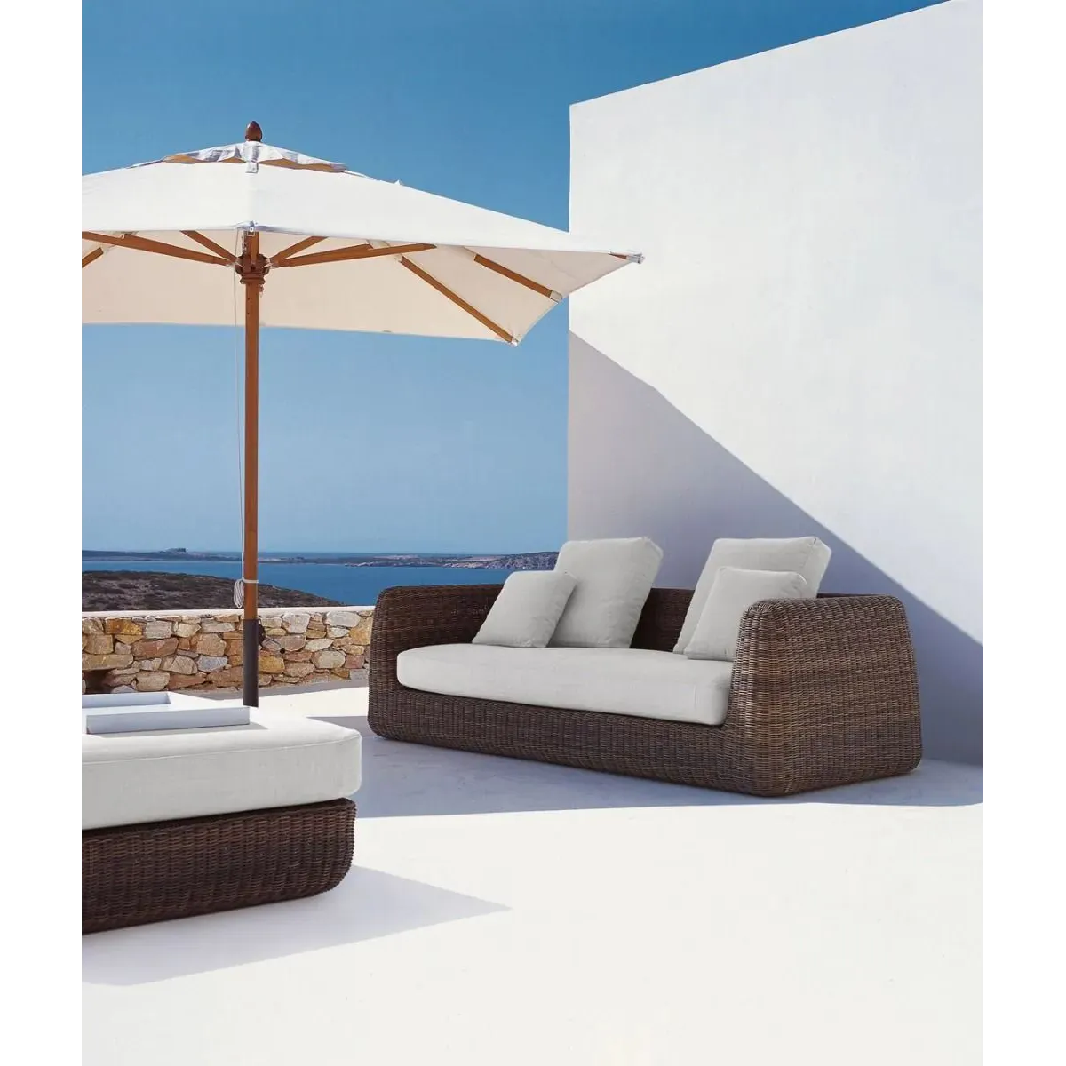 3-sitziges Sofa Agorà aus Waprolace in tropical brown