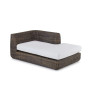 Lounge module left Agorà with seat cushion made of WaProLace from Unopiù in tropical brown