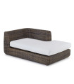 Lounge module left Agorà with seat cushion made of WaProLace from Unopiù in tropical brown