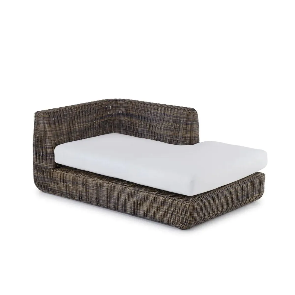 Modulo lounge sinistro Agorà con cuscino di seduta in WaProLace di Unopiù in tropical brown