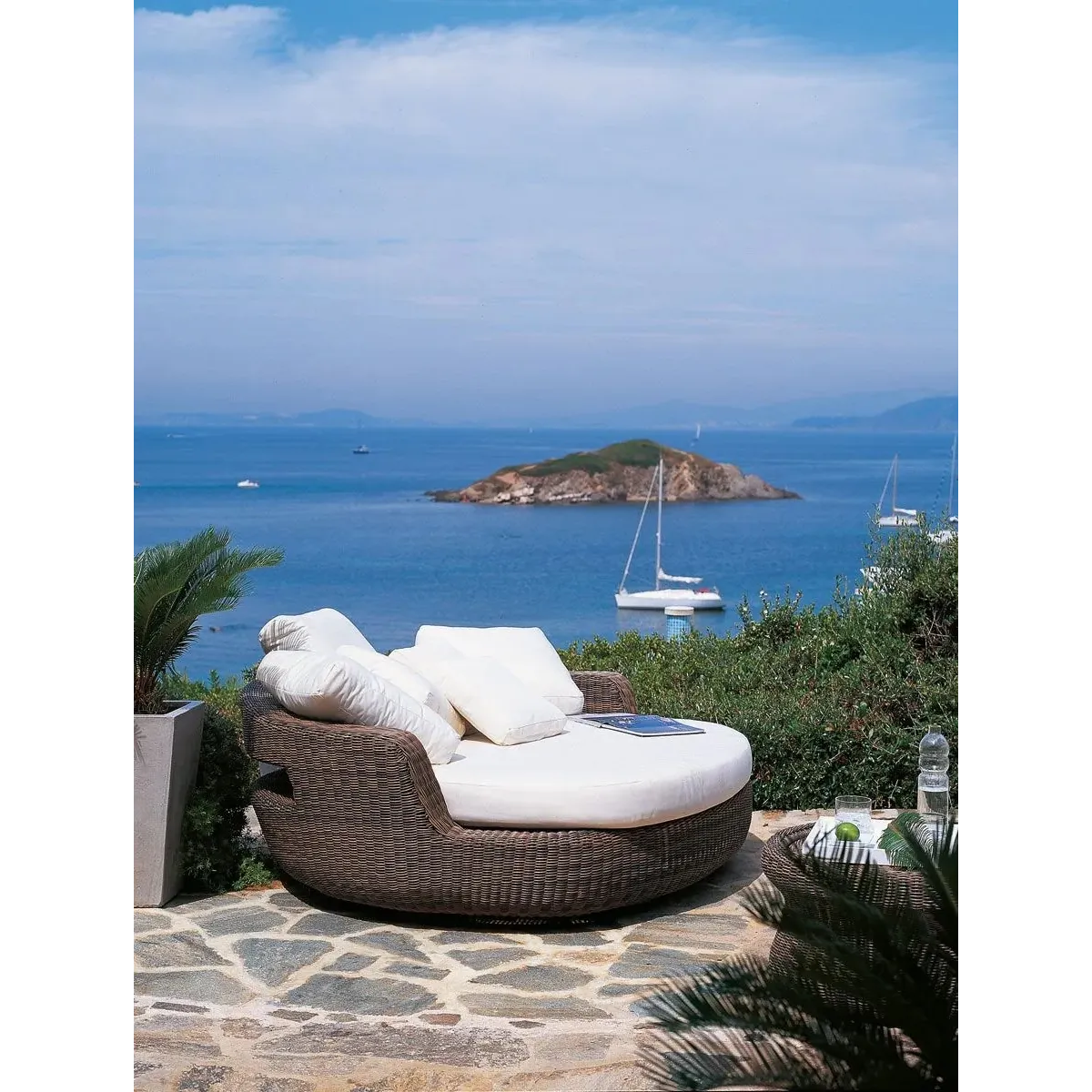 Isola Agorà in Waprolace senza cuscino Tropical Brown - Unopiù, Eleganza e comfort per il tuo giardino