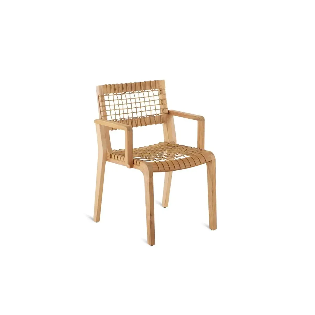 Fauteuil Synthesis Unopiù avec coussin d'assise : Élégance en teck et Waprolace