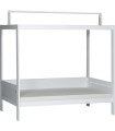 Lifetime Canopy Bed 90x200 cm with Roof Structure for Fabric Canopy and Roll-Out Floor in White